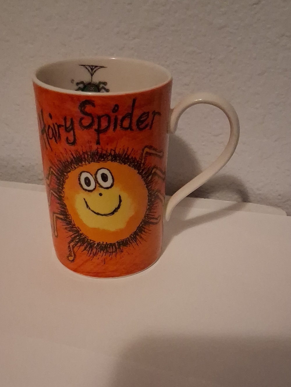 Vintage Dunoon Stoneware Hairy  Spider Orange Ceramic Mug